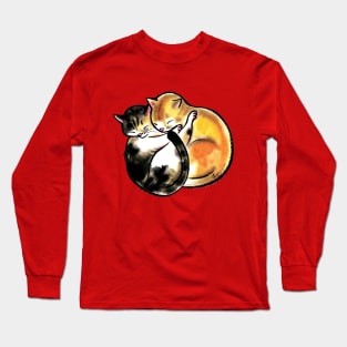 Cute cats sleeping together Long Sleeve T-Shirt